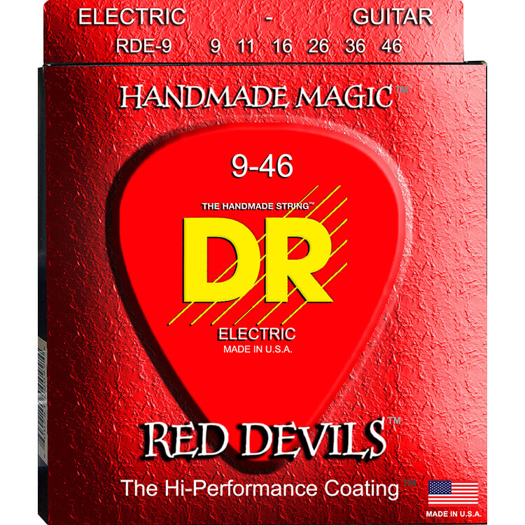 DR Handmade Strings - Red Devils Coated Electric Guitar Strings, Light - Heavy (9-46)