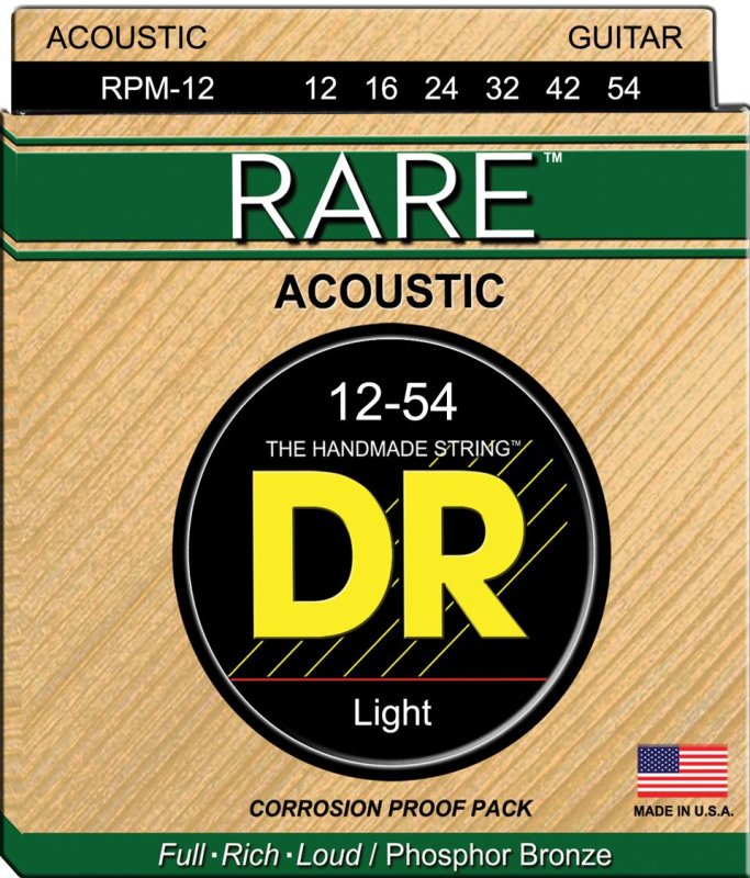 DR Handmade Strings - Rare Acoustic Guitar Strings, Light (12-54)