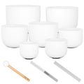 Sela Percussion - 7-Piece Frosted Crystal Singing Bowls From 8" to 14" (440 Hz)