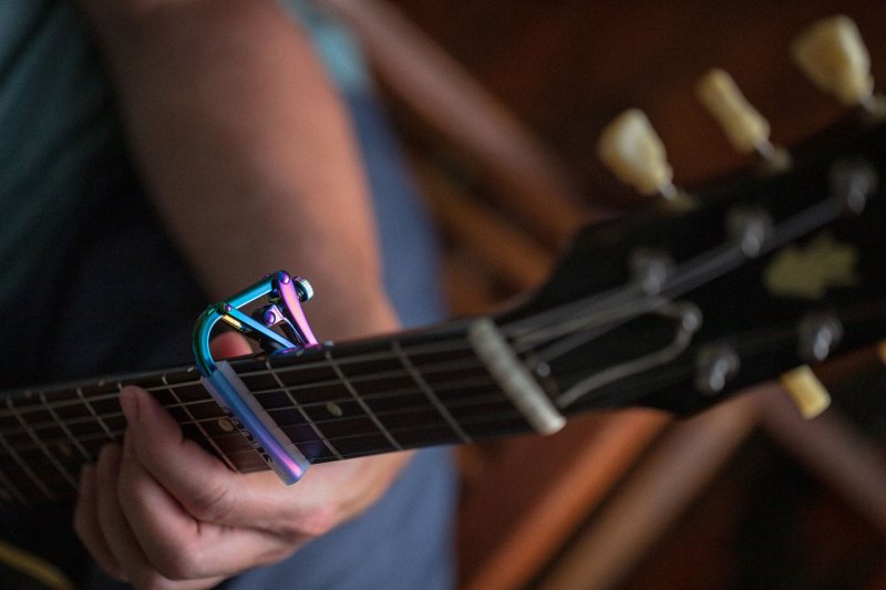 Shubb - Capo Royale Series,  Paua Pearl Titanium Finish Capo For Steel String Guitar