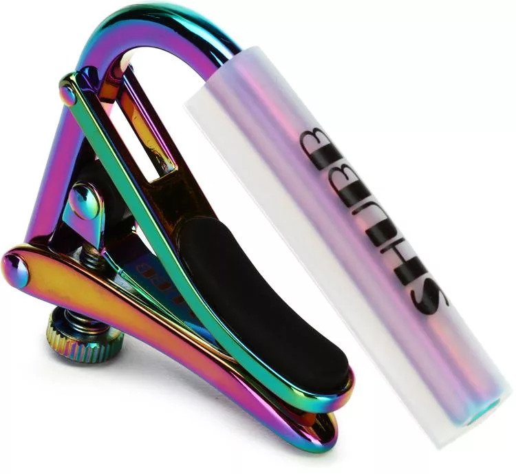 Shubb - Capo Royale Series,  Paua Pearl Titanium Finish Capo For Steel String Guitar