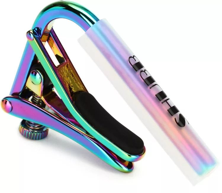 Shubb - Royale Series, Paua Pearl Titanium Finish Capo For Classical Guitar