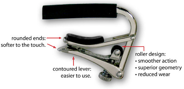 Shubb - Standard Series, Polished Nickel Capo For Classical Guitar