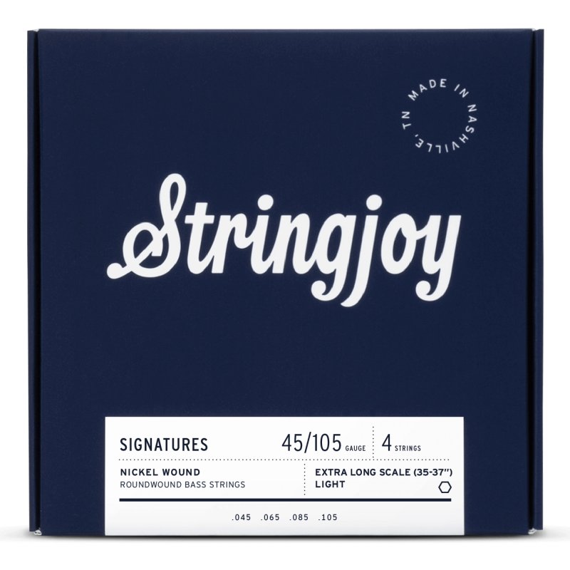 Stringjoy - Light Gauge (45-105) 4 String Extra Long Scale Nickel Wound Bass Guitar Strings