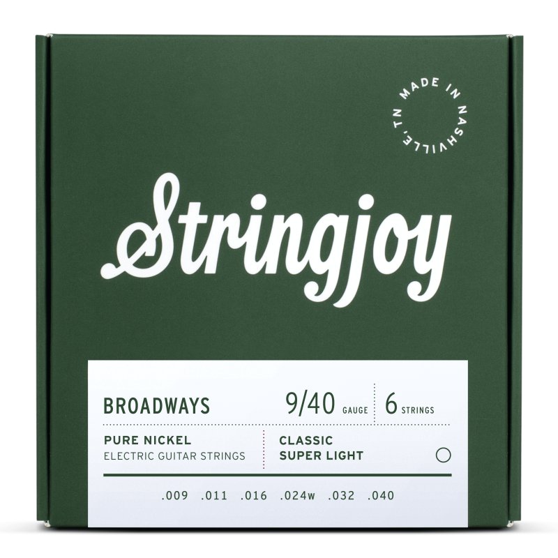 Stringjoy - Classic Super Light Gauge (9-40) Pure Nickel Electric Guitar Strings
