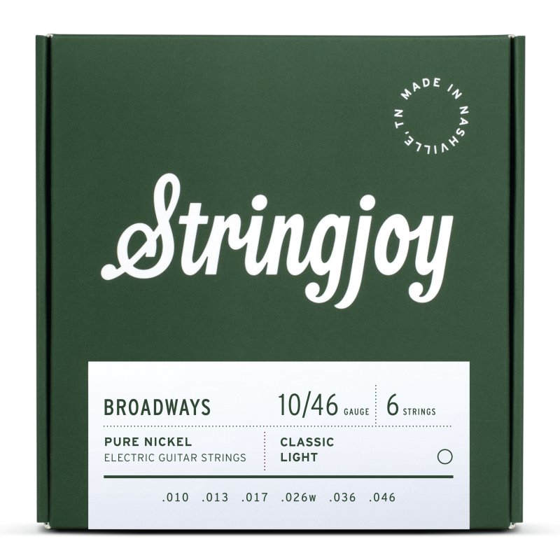 Stringjoy - Classic Light Gauge (10-46) Pure Nickel Electric Guitar Strings