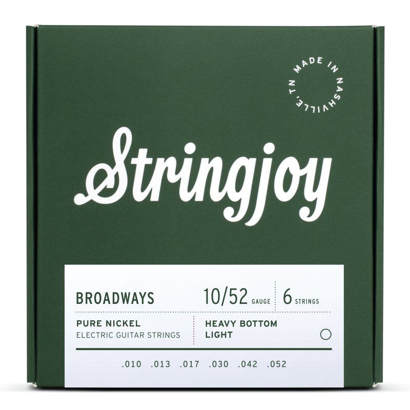 Stringjoy - Heavy Bottom Light Gauge (10-52) Pure Nickel Electric Guitar Strings