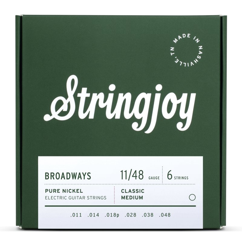 Stringjoy - Classic Medium Gauge (11-48) Pure Nickel Electric Guitar Strings