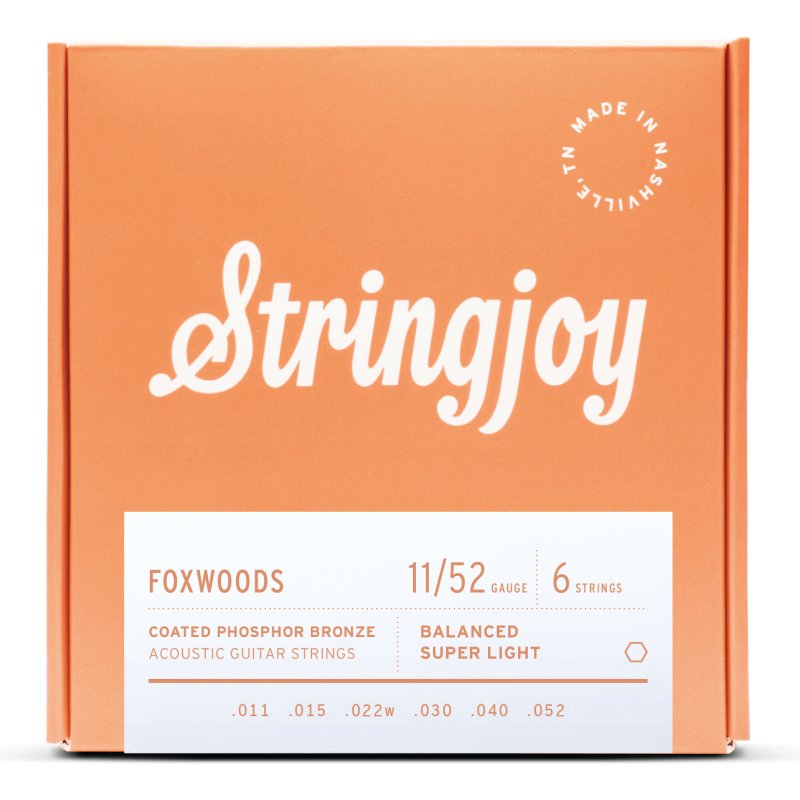 Stringjoy - Super Light Gauge (11-52) Coated Phosphor Bronze Acoustic Guitar Strings