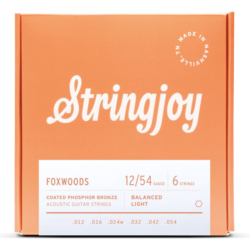 Stringjoy - Light Gauge (12-54) Coated Phosphor Bronze Acoustic Guitar Strings