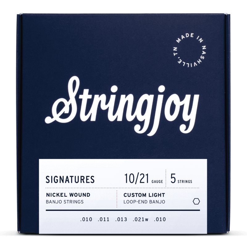 Stringjoy - Custom Light Gauge (10-21) Banjo Strings - Nickel Wound 5 String