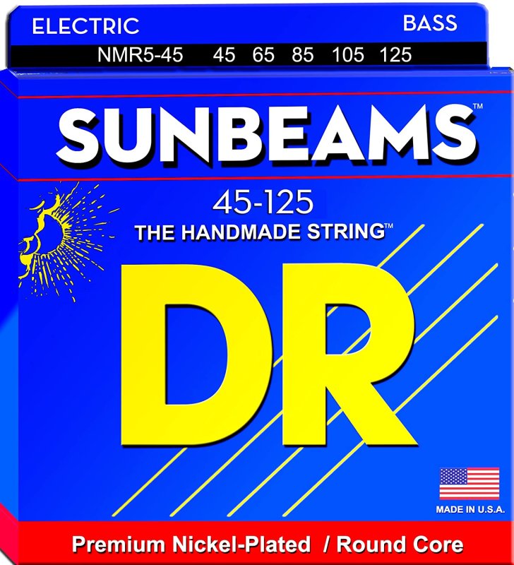 DR Handmade Strings - Sunbeams Bass Strings, Medium Short Scale 5-String (45-125)