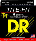 DR Handmade Strings - Tite-fit 8-string Electric Guitar Strings, Extra Heavy (11-80)