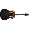 Ovation - Adamas 12-Fret Non-Cutaway Acoustic / Electric Guitar With Case, Black Satin Copper Metal Flake