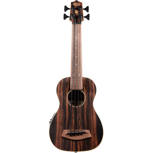 KALA - Striped Ebony Fretless Acoustic-Electric U-Bass with Padded Bag