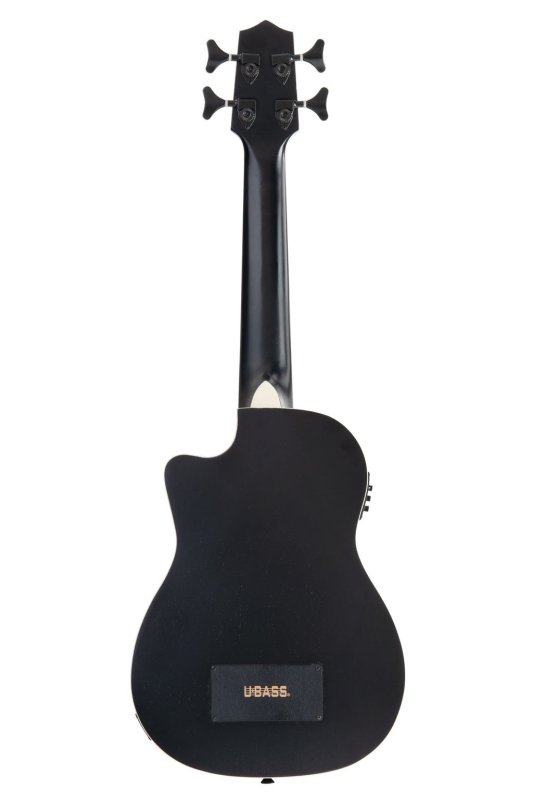 KALA - Black Journeyman Acoustic-Electric U-Bass With F-Holes Ukelele Bass Guitar