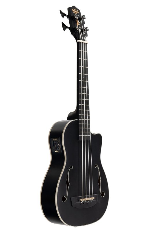KALA - Black Journeyman Acoustic-Electric U-Bass With F-Holes Ukelele Bass Guitar