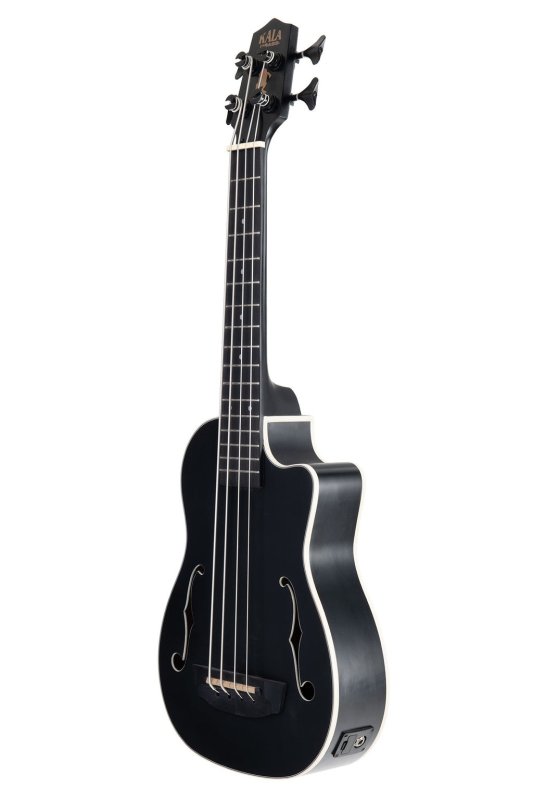 KALA - Black Journeyman Acoustic-Electric U-Bass With F-Holes Ukelele Bass Guitar