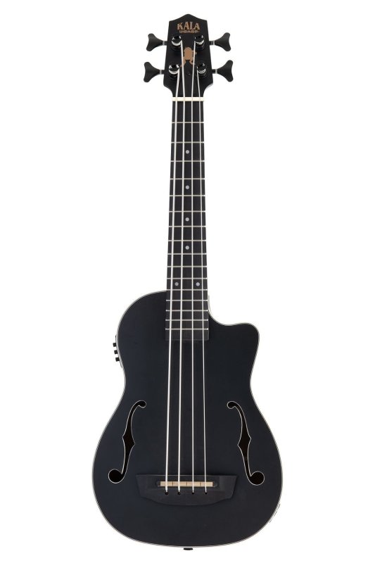 KALA - Black Journeyman Acoustic-Electric U-Bass With F-Holes Ukelele Bass Guitar