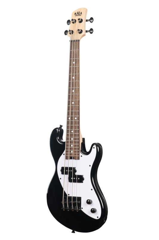 KALA - Solid Body 4-String Fretted U-BASS With Gig Bag, Jet Black