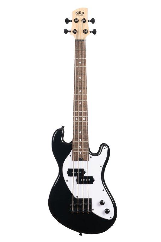 KALA - Solid Body 4-String Fretted U-BASS With Gig Bag, Jet Black