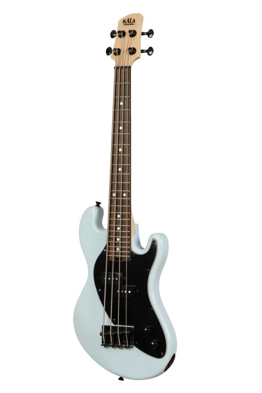 KALA - Solid Body 4-String Fretted U-BASS With Gig Bag, Powder Blue