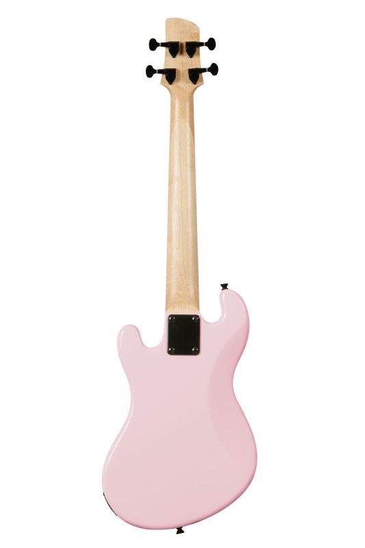 KALA - Solid Body 4-String Fretted U-BASS With Gig Bag, Pale Pink