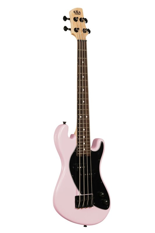 KALA - Solid Body 4-String Fretted U-BASS With Gig Bag, Pale Pink