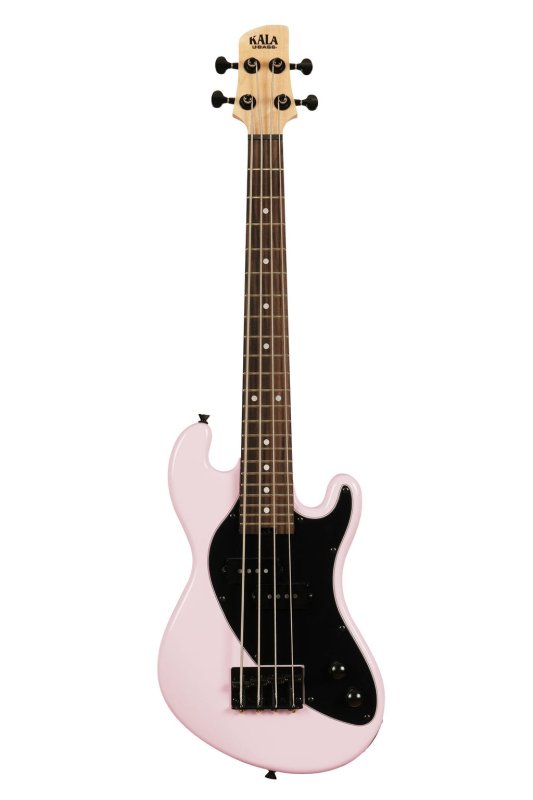 KALA - Solid Body 4-String Fretted U-BASS With Gig Bag, Pale Pink