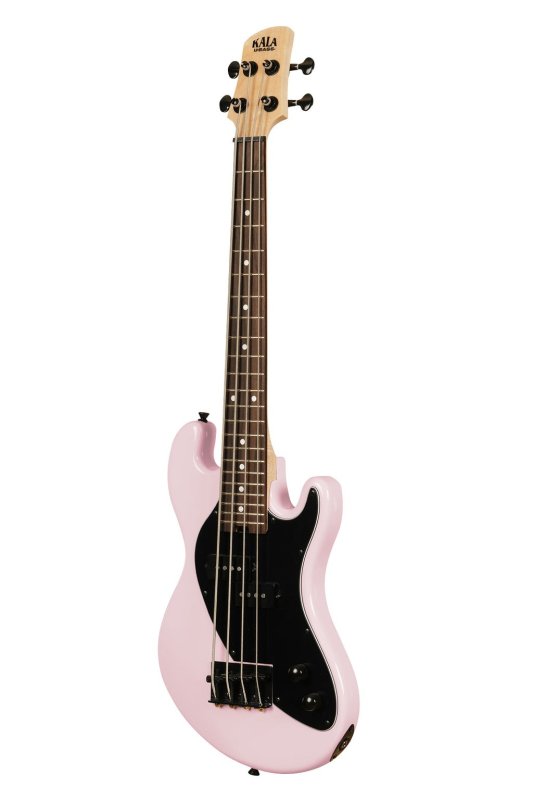 KALA - Solid Body 4-String Fretted U-BASS With Gig Bag, Pale Pink