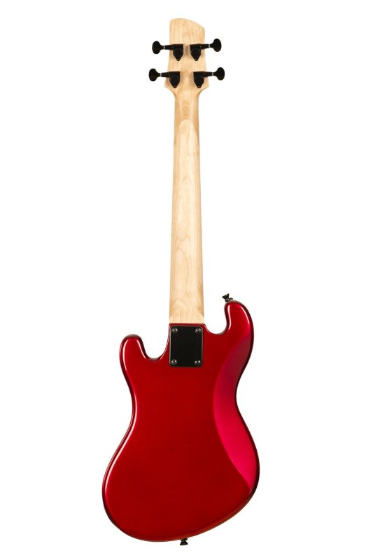 KALA - Solid Body 4-String Fretted U-BASS With Gig Bag, Candy Apple Red