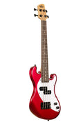 KALA - Solid Body 4-String Fretted U-BASS With Gig Bag, Candy Apple Red