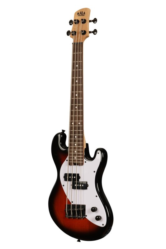 KALA - Solid Body 4-String Fretted U-BASS With Gig Bag, Tobacco Burst