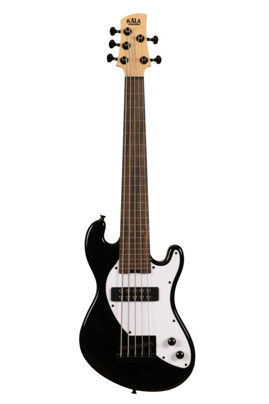 KALA - Solid Body 5-String Jet Black Fretless U-BASS