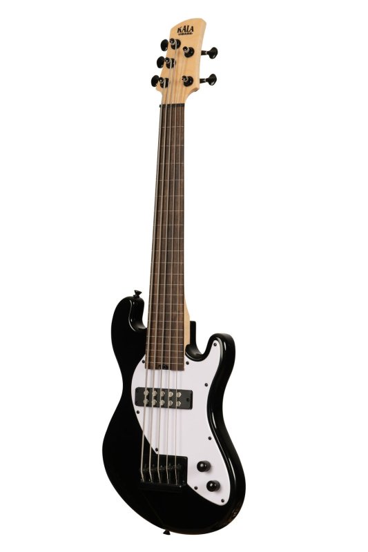 KALA - Solid Body 5-String Jet Black Fretless U-BASS