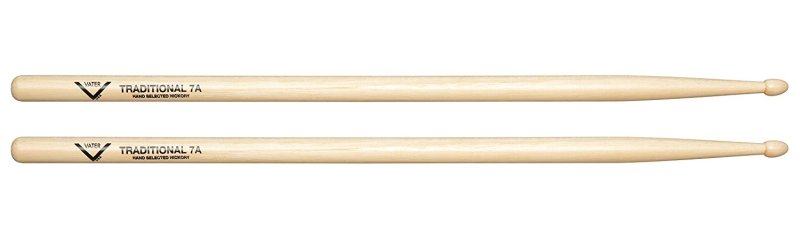 Vater Percussion - 7A Traditional Wood Tip Hickory Drumsticks, Pair