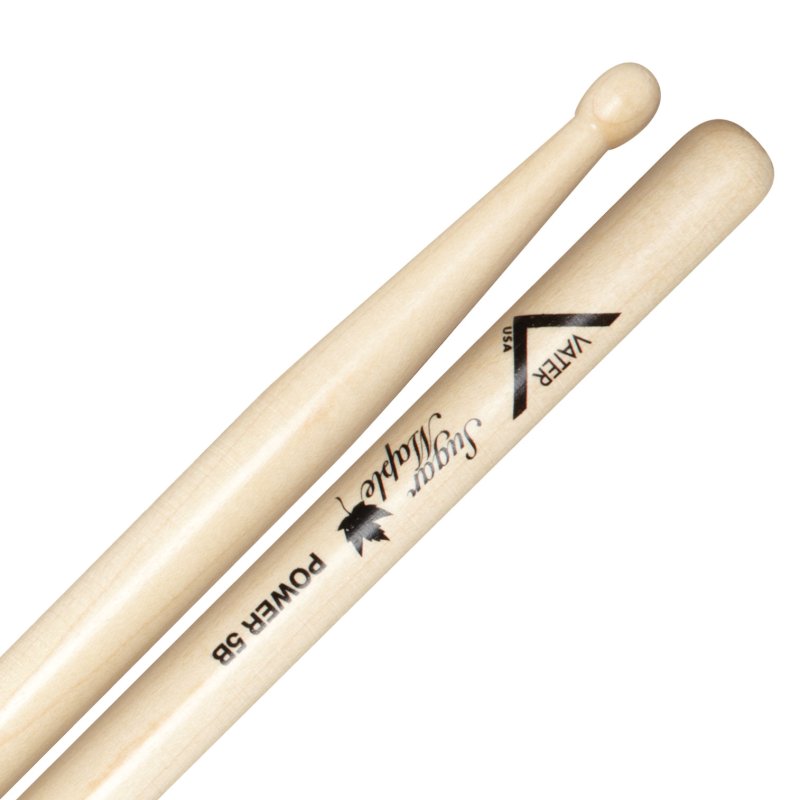 Vater Percussion - Sugar Maple Power 5B Drumsticks, Wood Tip