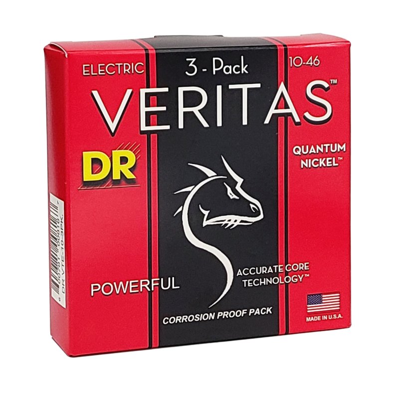 DR Handmade Strings - Veritas Electric Guitar String, Medium (10-46) (3 Pack)