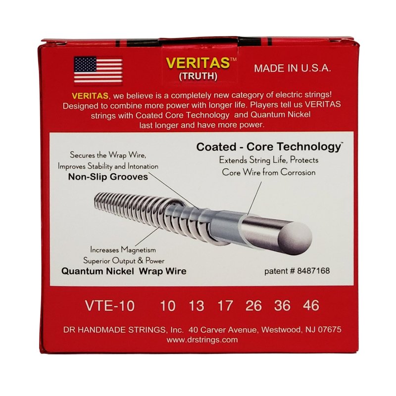 DR Handmade Strings - Veritas Electric Guitar String, Medium (10-46) (3 Pack)