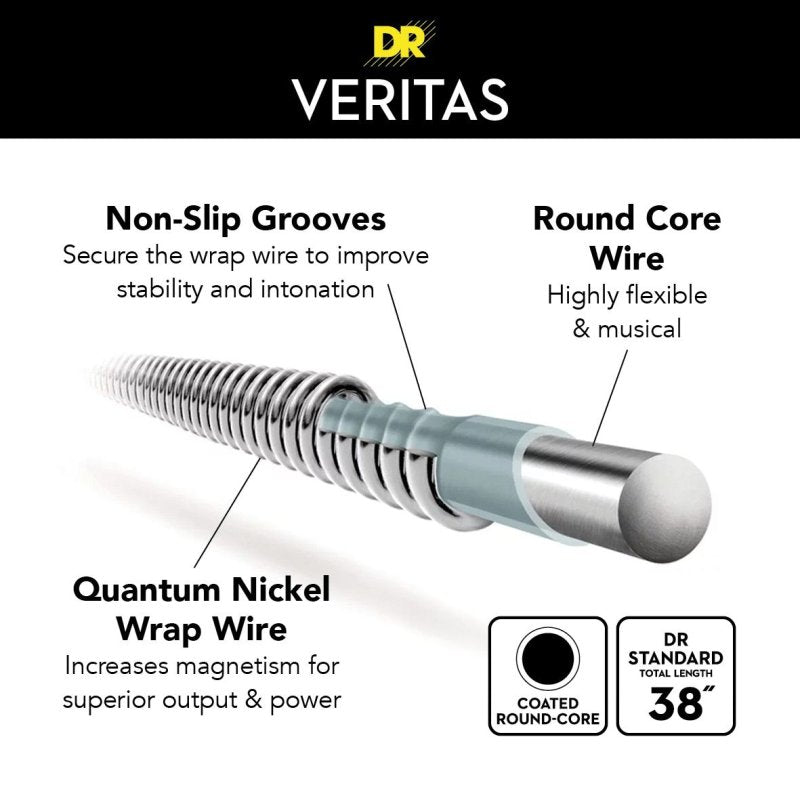 DR Handmade Strings - Veritas Electric Guitar String, Medium (10-46) (3 Pack)