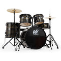Westbury - 400 Series 5-Piece Studio Drumset With 20" Bass Drum & Throne, Black Woodgrain