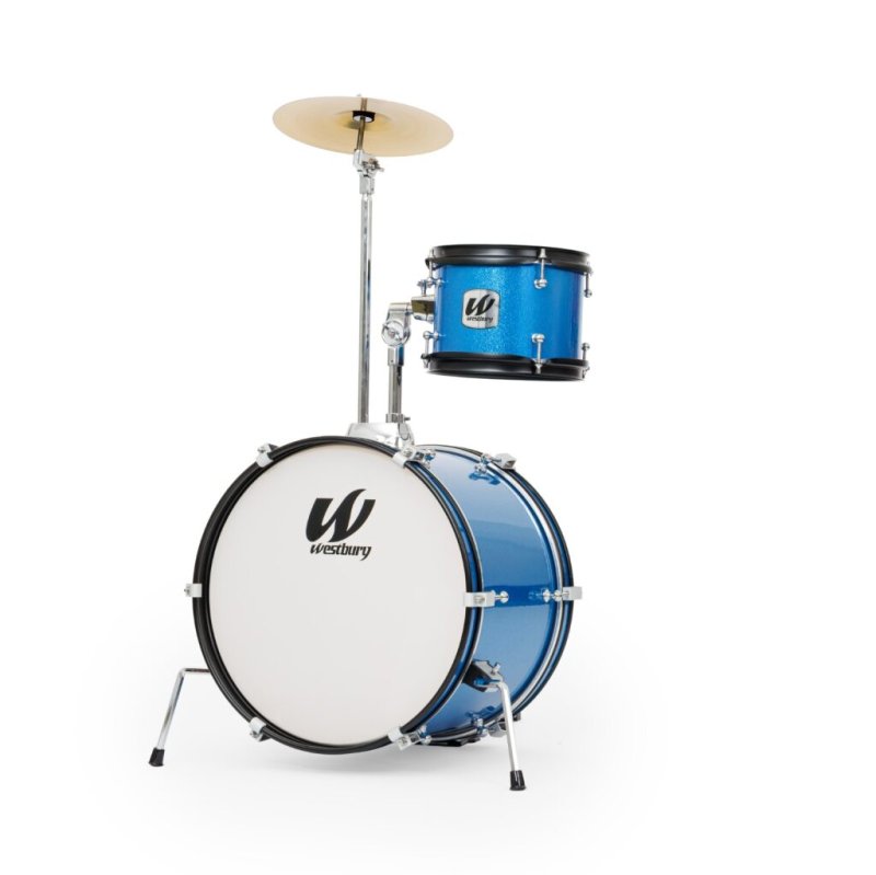 Westbury - 3-Piece Junior Drum Set Complete With Throne, Blue Sparkle Finish
