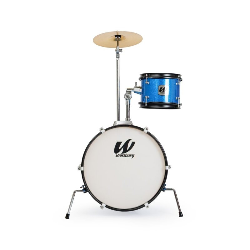 Westbury - 3-Piece Junior Drum Set Complete With Throne, Blue Sparkle Finish