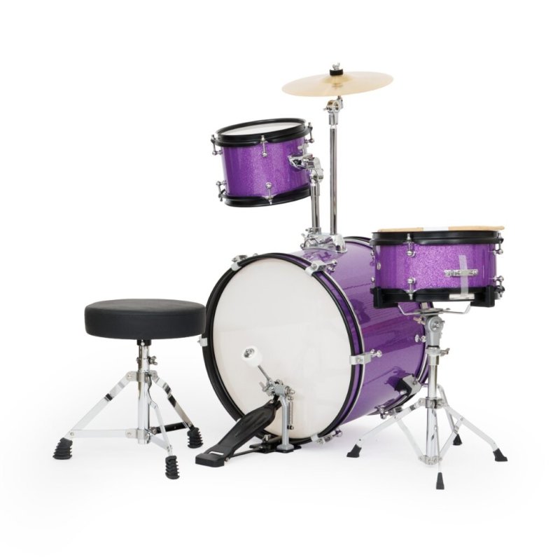 Westbury - 3-Piece Junior Drum Set Complete With Throne, Purple Sparkle Finish