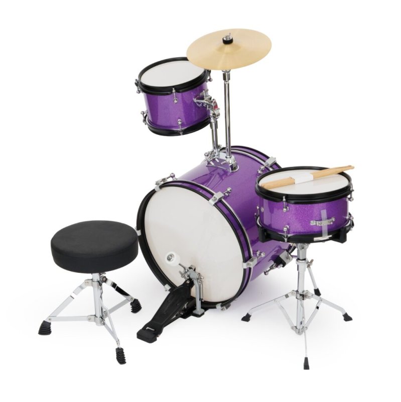 Westbury - 3-Piece Junior Drum Set Complete With Throne, Purple Sparkle Finish