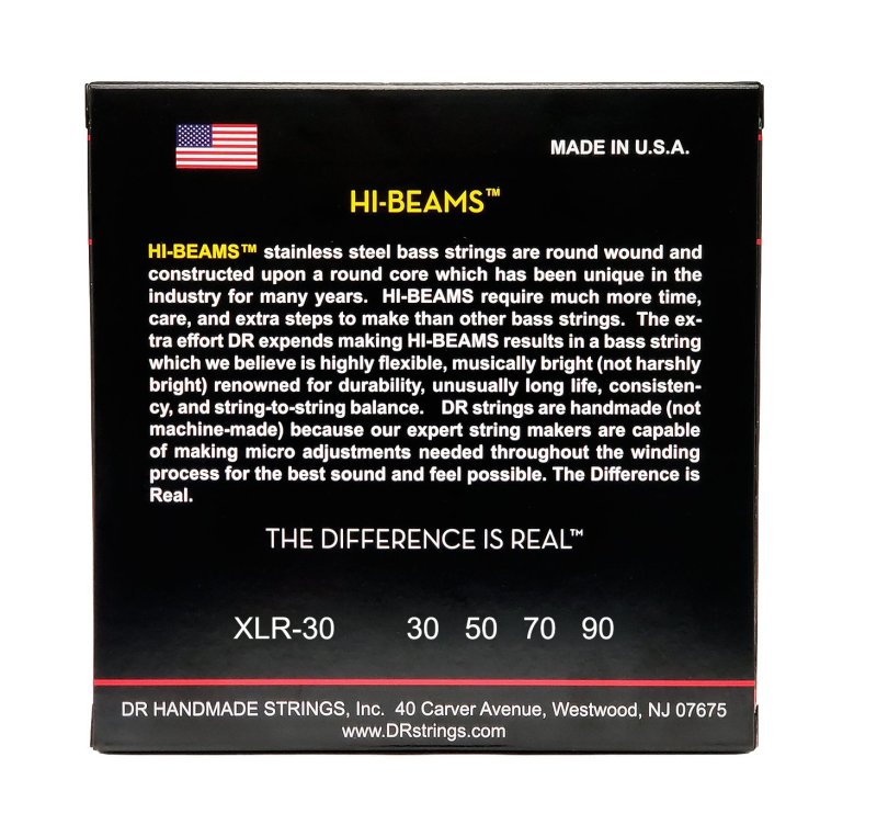 DR Handmade Strings - Hi-beams Bass Strings, Extra Light (30-90)