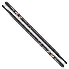Zildjian - 7A Wood Tip Hickory Drumsticks, Black