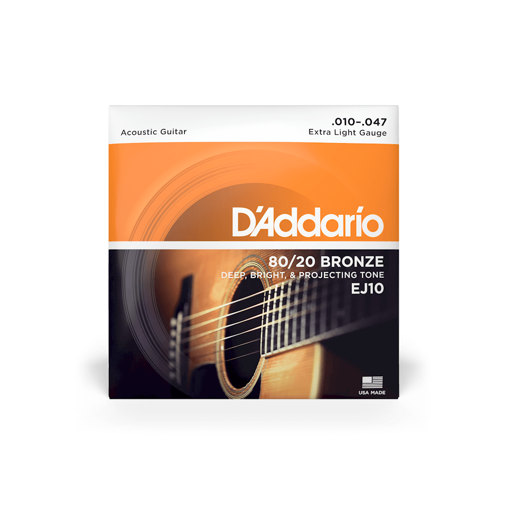 D'Addario - 10-47 Extra Light Acoustic Guitar Strings - EJ10