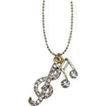 NECKLACE NOTE/CLEF CRYSTAL CLEAR/GOLD