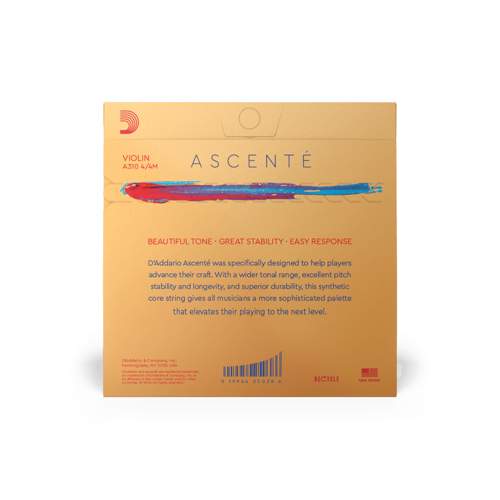 D'Addario - ASCENTÉ VIOLIN STRING SET - 4/4 - Medium